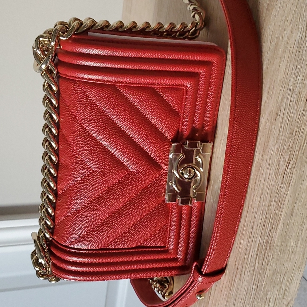 Chanel Caviar Chevron Leboy Small